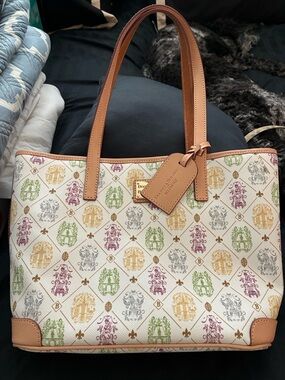 Dooney & Bourke for Biltmore - Cream Multicolor Signature Tote with Tan Trim